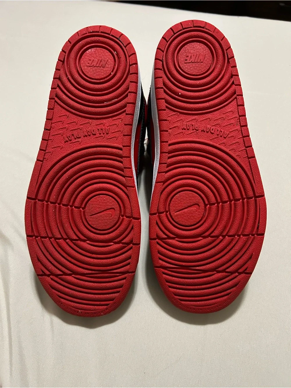 Boys Nike Court Boroughs Mid 2 in Red and Black